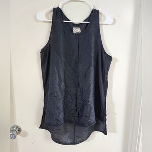 GO BY GO SILK Black Asymmetrical Sleeveless Tank Top